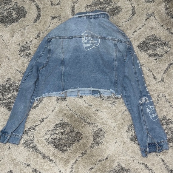 One Eight Azalea Wang Skull monogram denim Jacket - Picture 14 of 14